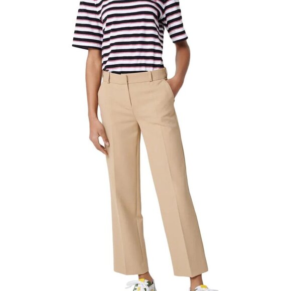 New MAJE Pielsa Mid-Rise Stretch-Woven Beige Trousers Pants NWT Size 8 US/40 FR - Picture 7 of 14